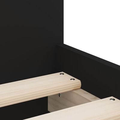 vidaXL gultas rāmis ar atvilktnēm, melns, 75x190 cm, vienvietīgs