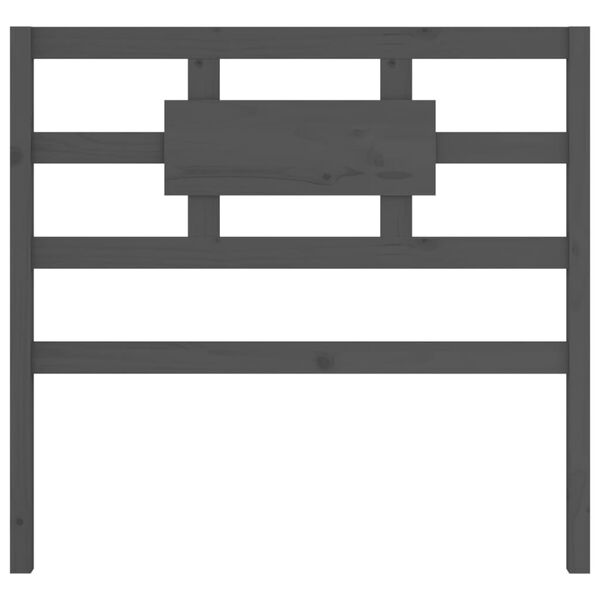 vidaXL gultas galvgalis, pelēks, 105,5x4x100 cm, priedes masīvkoks