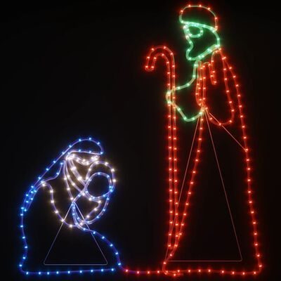 vidaXL Ziemassvētku Marijas un Jāzepa figūra, 264 LED, 40x55/38x100 cm