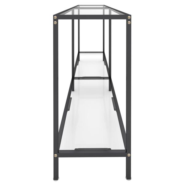 vidaXL konsoles galdiņ&scaron;, 180x35x75,5 cm, rūdīts stikls, caurspīdīgs