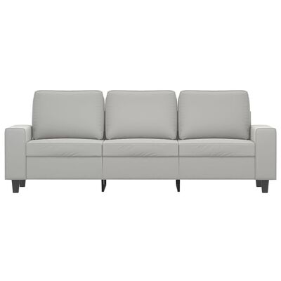 vidaXL trīsvietīgs dīvāns, 180 cm, gaiši pelēks mikrošķiedras audums