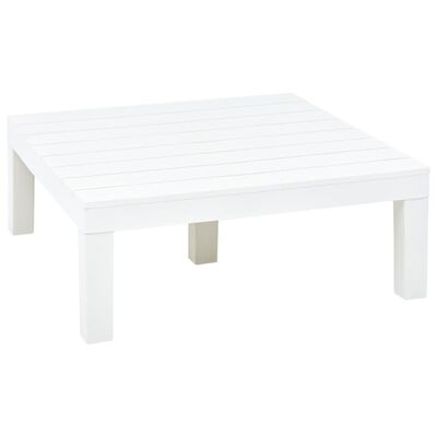 vidaXL dārza galds, balts, 78x78x31 cm, plastmasa