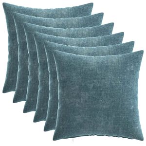 vidaXL Spilvenu pārvalks 6 gab. HEERLEN Zila 40 x 40 cm &Scaron;enila audums