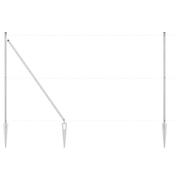 vidaXL Žoga āķis Cits 52 pcs Pelēka 3,2 x 3,2 x 180 cm Tērauds