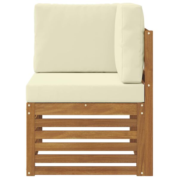 vidaXL Āra Stūra Dīvāns Cietā akācijas koks Dabiska