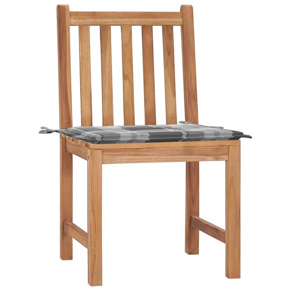 vidaXL dārza krēsli ar matračiem, 2 gab., masīvs tīkkoks