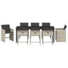 vidaXL Dārza ēdamgalds ar spilvenu 9 pcs Gai&scaron;i pelēks poliratāns
