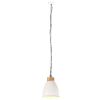 vidaXL griestu lampa, industriāla, balta, dzelzs, koks, 23 cm, E27