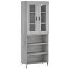 vidaXL augstais skapis, pelēks, 69,5x34x180 cm, inženierijas koks