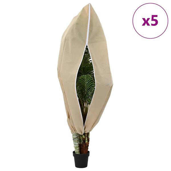 vidaXL Salu aizsargājo&scaron;ie augu plēves pārklāji 5 pcs Bē&scaron;a 1,8 x 1,2 m