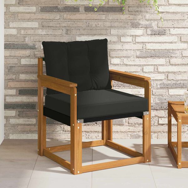 vidaXL 2 Gabals Āra dīvānu komplekts Cieta akācijas koks un tekstilēns