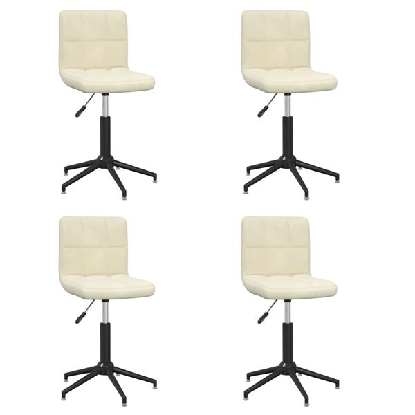 3087666 vidaXL Swivel Dining Chairs 4 pcs Cream Velvet (334428&times;2)