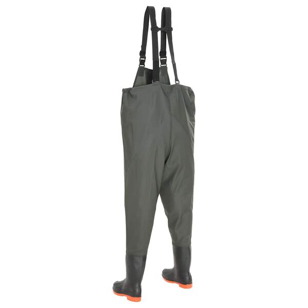 vidaXL mak&scaron;ķernieku bikses ar zābakiem, zaļas, 43. izmērs