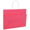 vidaXL papīra maisiņi 250 gab. ar rokturiem, rozā, 32x17x25 cm