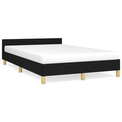 vidaXL gultas rāmis ar galvgali, melns, 120x200 cm, audums
