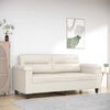 vidaXL divvietīgs dīvāns, krēmkrāsas, 140 cm, mākslīgā āda