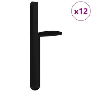 vidaXL Mēbeļu kājas 12 gab. Melna 66 x 36 x 160 mm Dzelzs