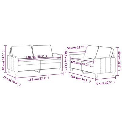vidaXL divdaļīgs dīvānu komplekts ar spilveniem, vīnsarkans samts