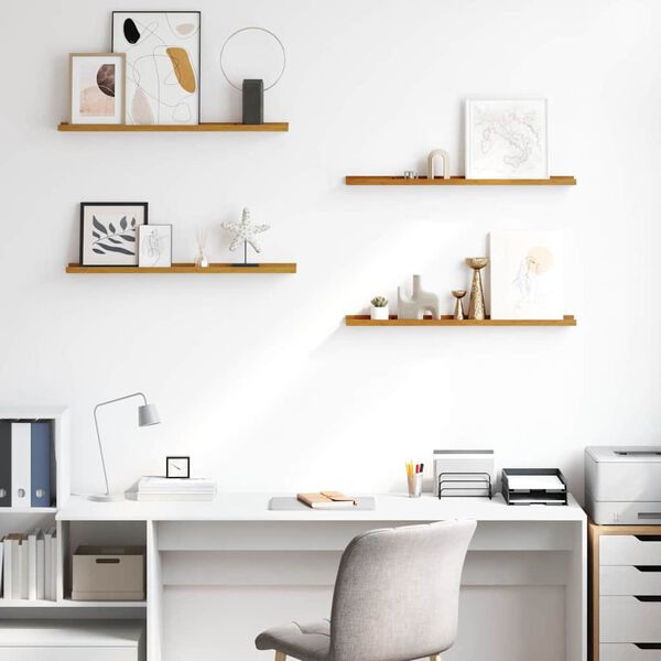 vidaXL Sienas plaukts 4 pcs Bē&scaron;a 80 x 9 x 3 cm Inženierijas koks