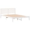 vidaXL Gultas rāmis Balts 140 x 210 cm Ciets priedes koks