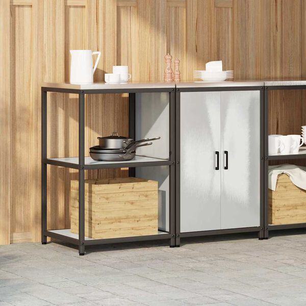 vidaXL Virtuves glabā&scaron;anas komplekts 2 pcs Sudraba Nerūsējo&scaron;s tērauds