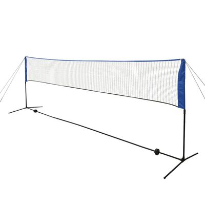 vidaXL badmintona tīkls un badmintona volāniņi, 500x155 cm