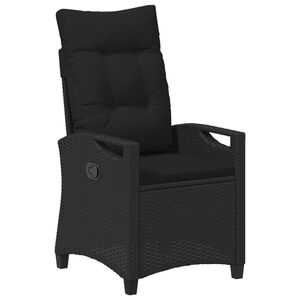 vidaXL Atpūtas dārza krēsls Melns 56 x 60 x 112 cm poliratāns