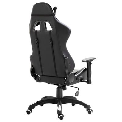 vidaXL datorspēļu krēsls, balta mākslīgā āda