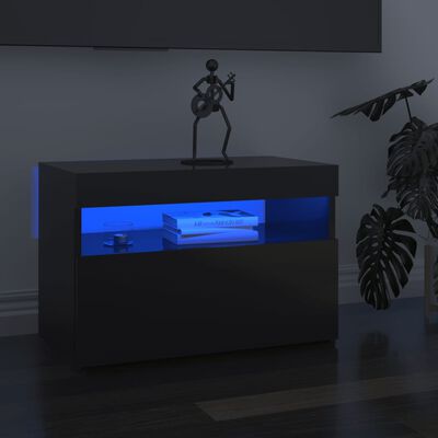 vidaXL naktsskapīši ar LED, 2 gab., 60x35x40 cm, pelēki, skaidu plātne