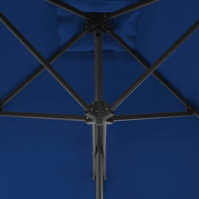 vidaXL dārza saulessargs ar tērauda kātu, 250x250x230 cm, zils