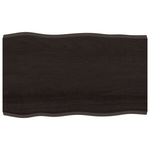 vidaXL galda virsma, tum&scaron;i brūna, 100x60x(2-4) cm, ozola masīvkoks