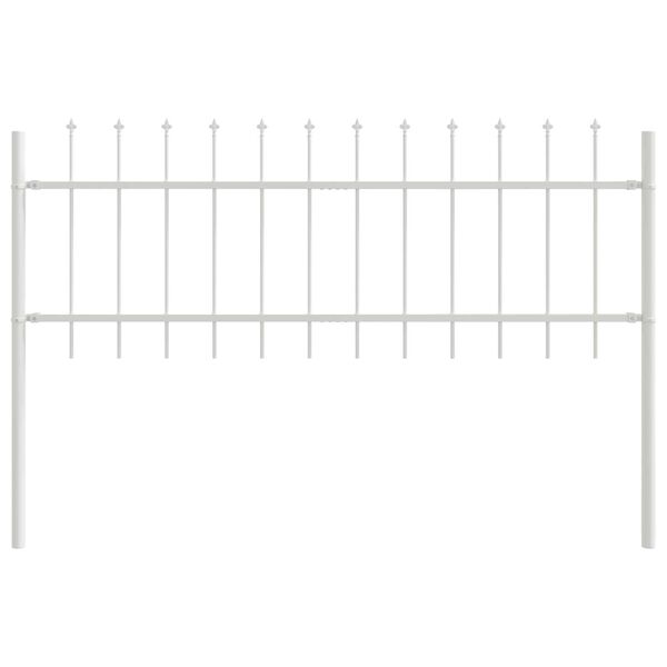 vidaXL Dārza žogs Balts 1.7 x 0.6 m Pulverkrāsots tērauds
