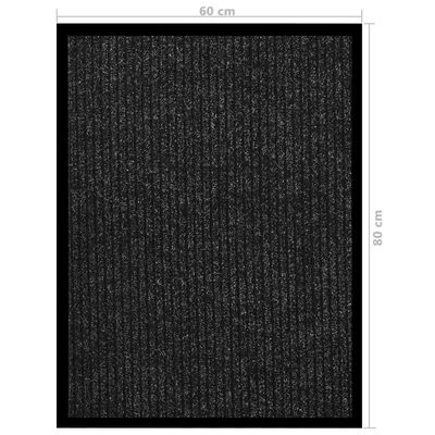 vidaXL durvju paklājs, svītrains, antracītpelēks, 60x80 cm
