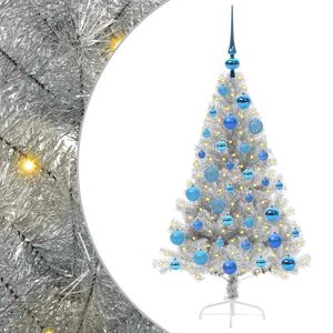 vidaXL Mākslīgais LED Ziemassvētku eglīte Sudraba 120 cm PET