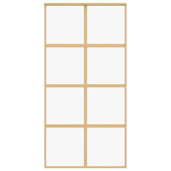 vidaXL bīdāmās durvis, zeltainas, 102,5x205 cm, ESG stikls, alumīnijs
