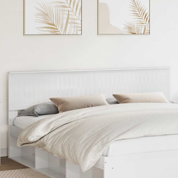 vidaXL Galvgalis Spīdīga Balta 200 cm Inženierijas koks