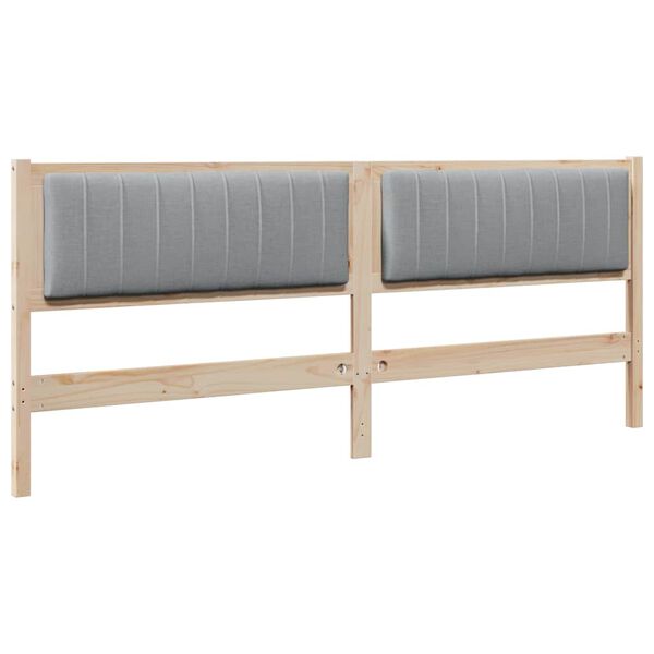 vidaXL Mīkstināts gultas galvgalis Brūna 200 cm Ciets priedes koks