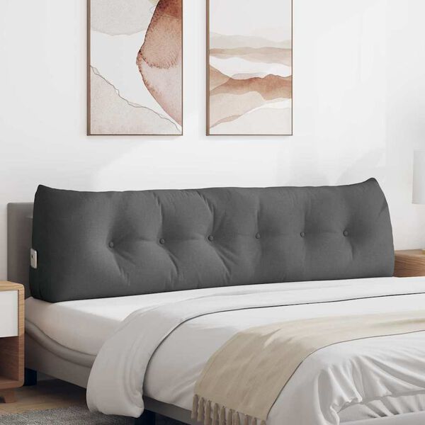 vidaXL Atpakaļ spilvens Tum&scaron;i pelēks 180 x 24 x 50 cm audums