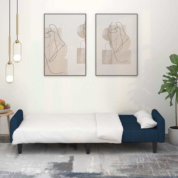 vidaXL 2-vietīga dīvāngulta, zils samts