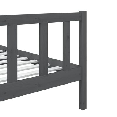vidaXL gultas rāmis, pelēks, 75x190 cm, vienvietīgs, masīvkoks
