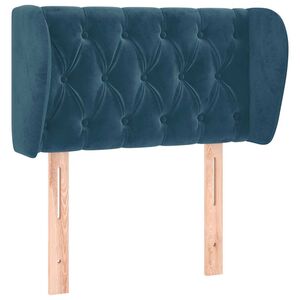vidaXL galvgalis ar malām, tum&scaron;i zils samts, 83 x 23 x 78/88 cm