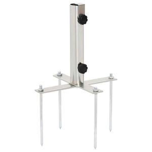 vidaXL saulessarga pamatne ar mietiņiem, &Oslash;32-38 mm, sudrabains tērauds