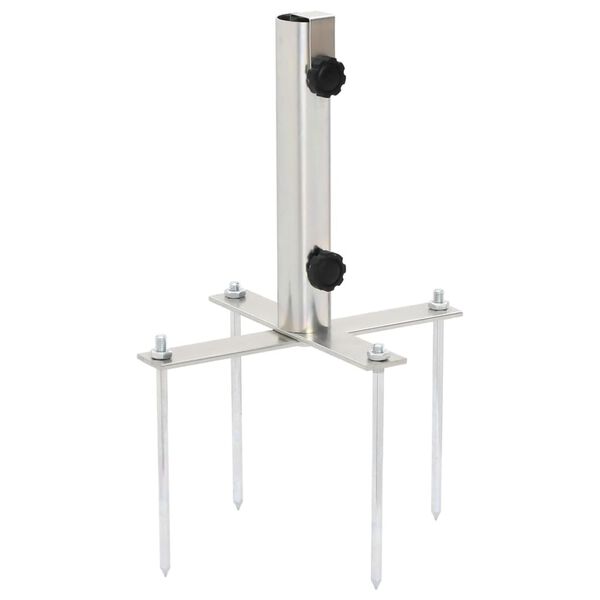 vidaXL saulessarga pamatne ar mietiņiem, &Oslash;32-38 mm, sudrabains tērauds