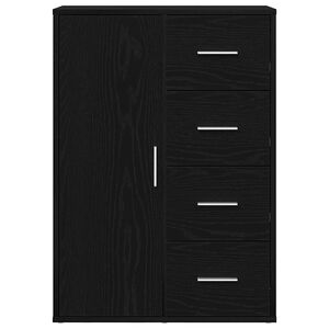 vidaXL Puse Melns ozolkoks 60 x 31 x 84 cm Inženierijas koks