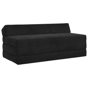 vidaXL Salokāms dīvāngulta Melns 120 x 60 x 49 cm Audums