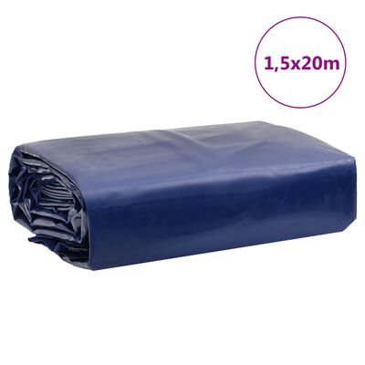 vidaXL brezenta pārklājs, zils, 1,5x20 m, 650 g/m²