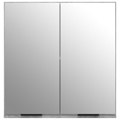 vidaXL vannasistabas spoguļskapītis, pelēka ozola krāsa, 64x20x67 cm