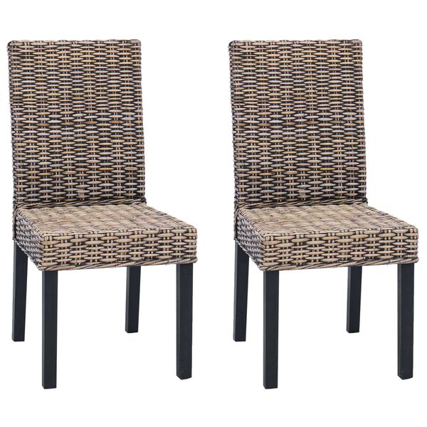 vidaXL Ēdamistabas krēsls 2 pcs Melns mazgāt 45 x 54 x 93 cm