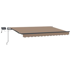 vidaXL Nolokāms markīze Pelēkbrūna 450 &times; 300 cm Audums un alumīnijs