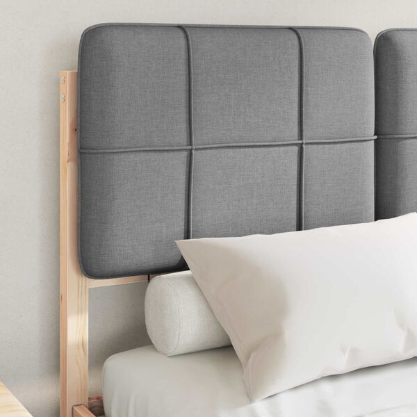 vidaXL Gultas rāmis ar polsterētu galvas balstu Gai&scaron;i pelēks